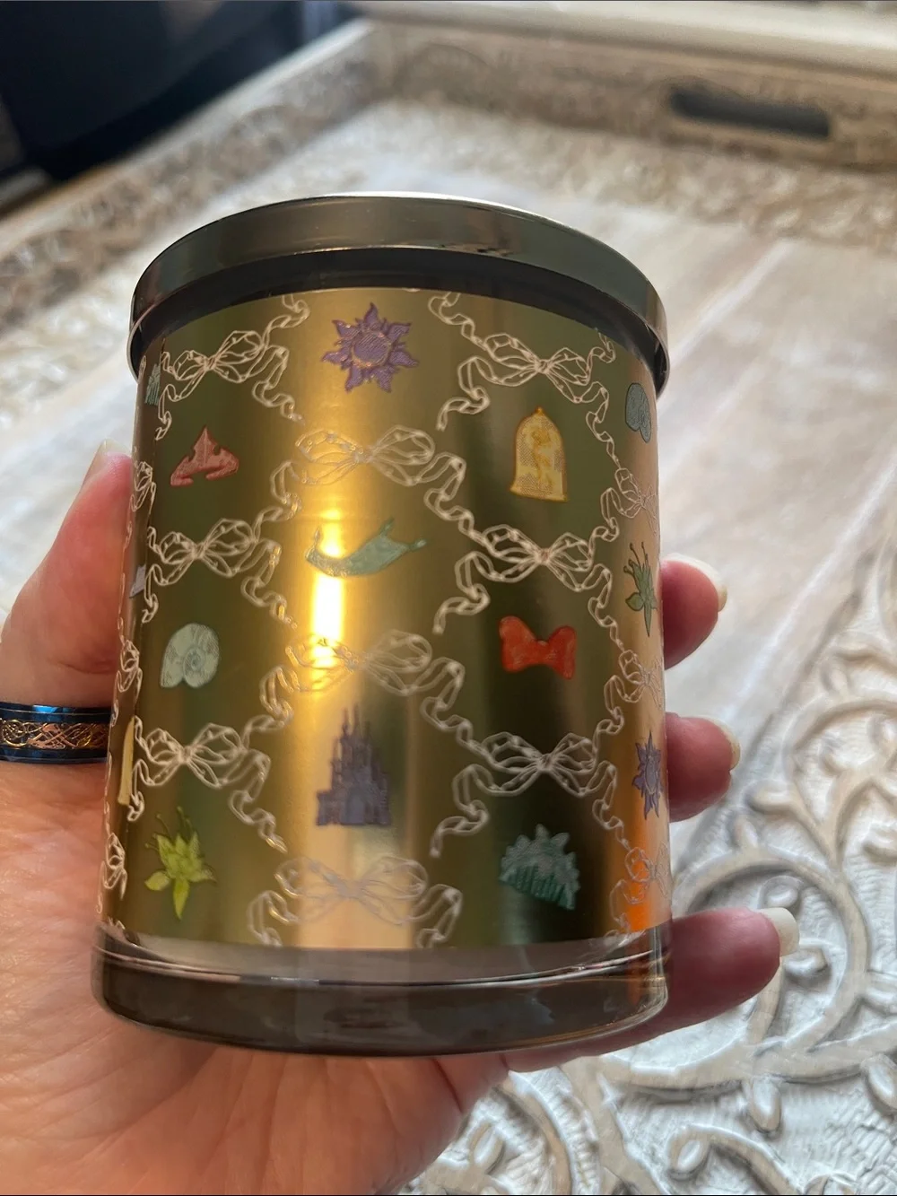 Bath & Body Works Disney Princess Single Wick Candle - Pink & Gold Accents